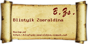 Blistyik Zseraldina névjegykártya